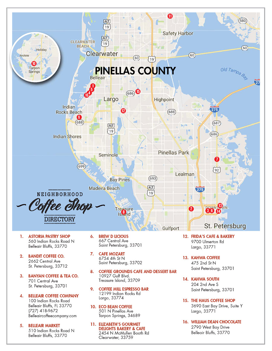 Pinellas County Neighborhood Coffee Shops